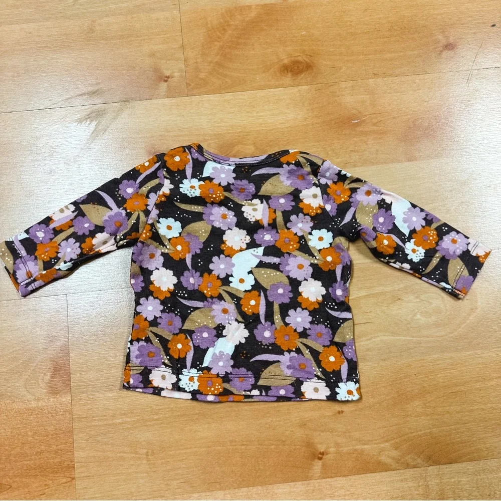Carters Purple & Brown 3-Piece Floral Jumper Set Baby Girls 3M